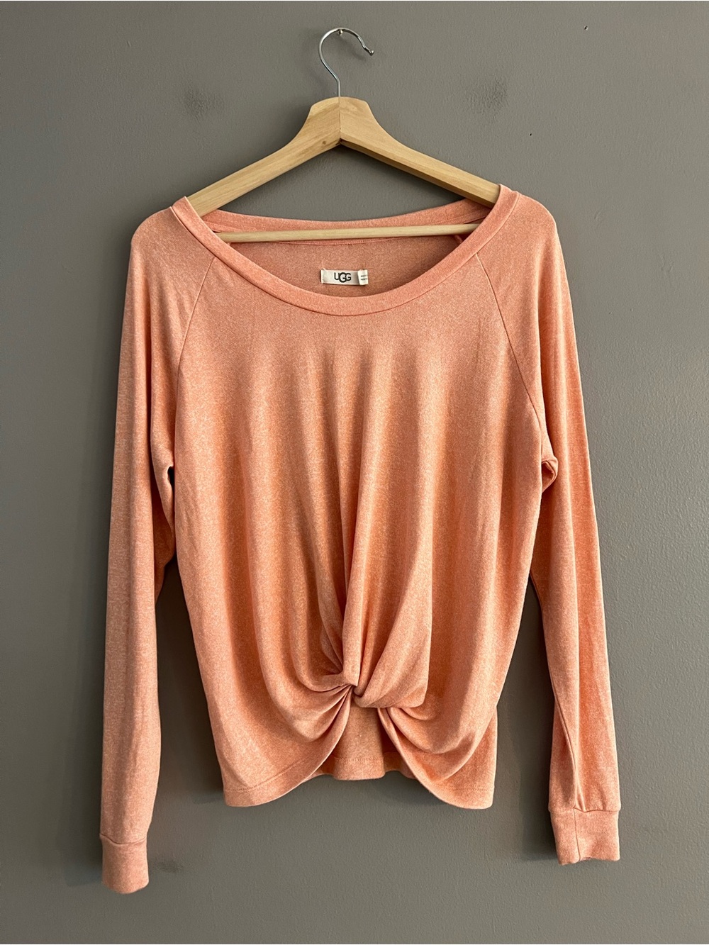 UGG Twist Front Top Peach Small Long Sleeve Soft Lounge Casual Relax Fit